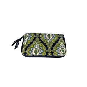 Vera Bradley Cambridge Pattern Zip Around Wallet Green Blue